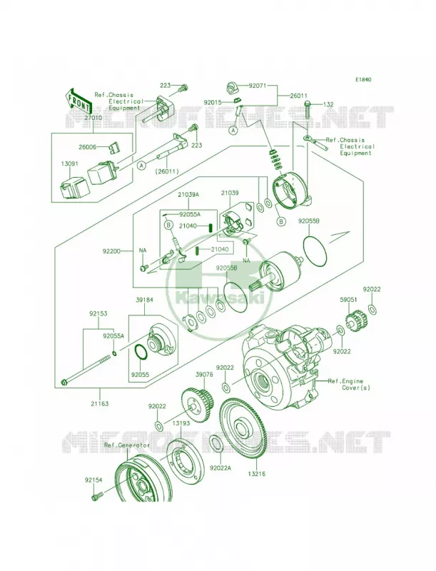 Starter Motor Kawasaki MOTOS 140 2013 KLX140L  KLX140BDF