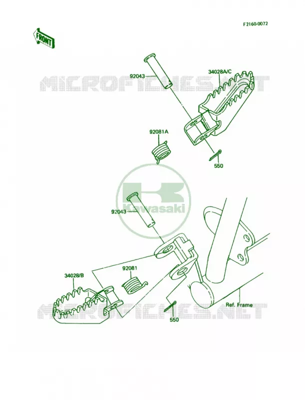 Footrests Kawasaki MOTOS 80 1986 KDX80  KDX80-C3