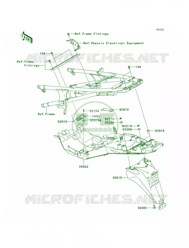 Rear Fenders Kawasaki MOTOS 1400 2010 Concours 14  ZG1400DAF