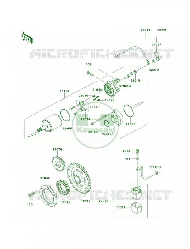 Starter MotorB9FBBF Kawasaki QUAD 700 2009 KFX700  KSV700B9F