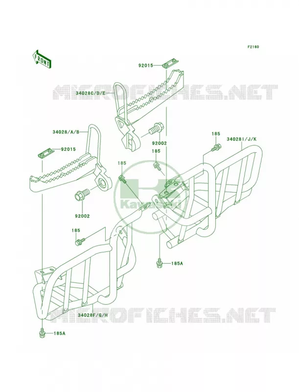 Footrests Kawasaki QUAD 250 1996 Mojave 250  KSF250-A10