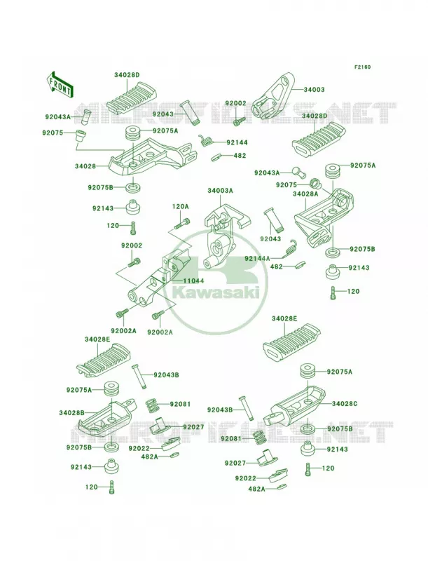 Footrests Kawasaki MOTOS 1000 2004 Concours  ZG1000-A19