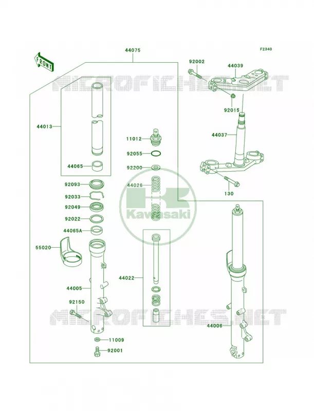 Front Fork Kawasaki MOTOS 1000 2004 Concours  ZG1000-A19