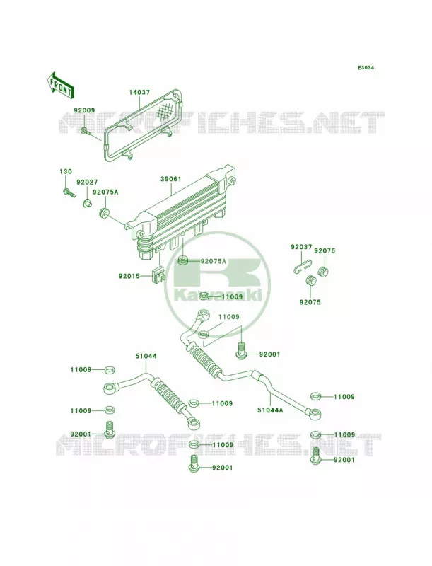 Oil Cooler Kawasaki MOTOS 1000 2004 Concours  ZG1000-A19