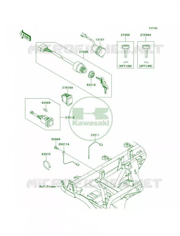 Ignition SwitchGDF Kawasaki MULE 950 2013 Mule 4010 Trans4x4 Diesel  KAF950GDF
