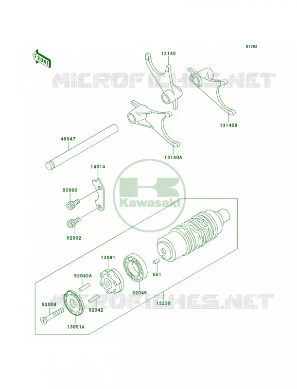 Gear Change DrumShift Forks Kawasaki MOTOS 1000 2000 Concours  ZG1000-A15