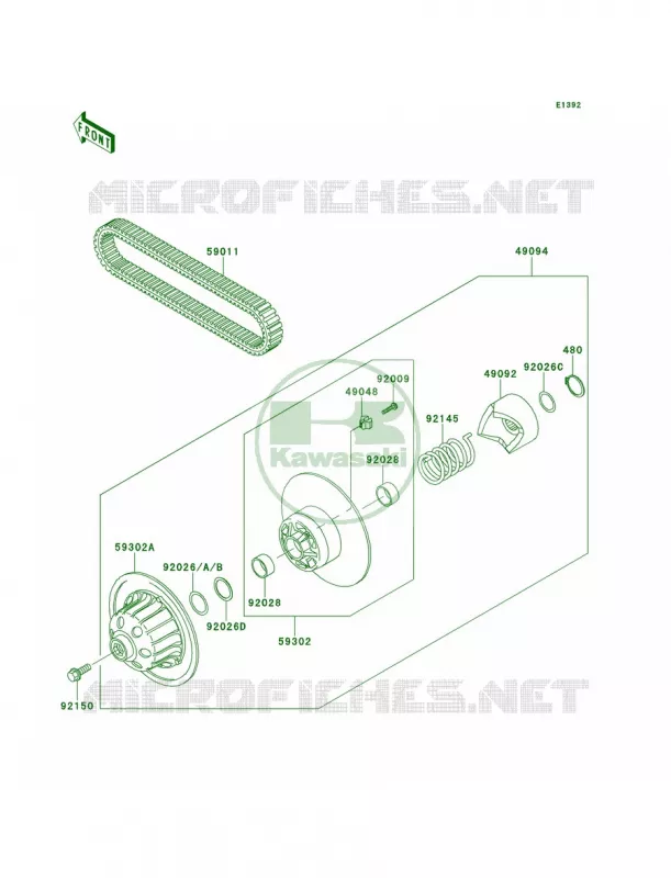 Driven ConverterDrive Belt Kawasaki MULE 620 2012 Mule 4010 Trans4x4  KAF620RCFA