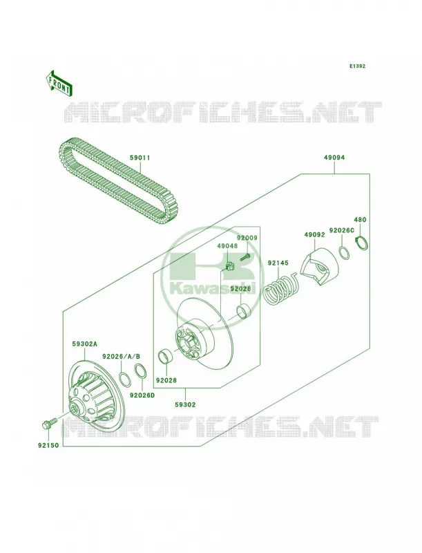 Driven ConverterDrive Belt Kawasaki MULE 620 2011 Mule 4010 Trans4x4  KAF620RBF
