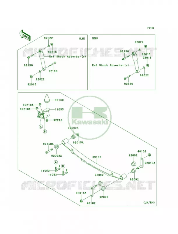Rear Suspension Kawasaki MULE 620 2010 MULE 4010 4X4  KAF620MAF