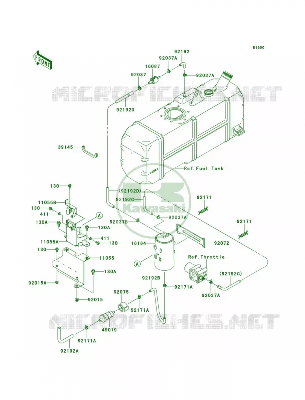 Fuel Evaporative SystemCA Kawasaki MULE 620 2009 MULE 4010 TRANS4X4 HARDWOODS GREEN HD  KAF620S9F