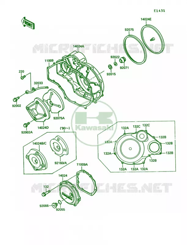 Engine Cover Kawasaki MOTOS 1000 1991 Concours  ZG1000-A6