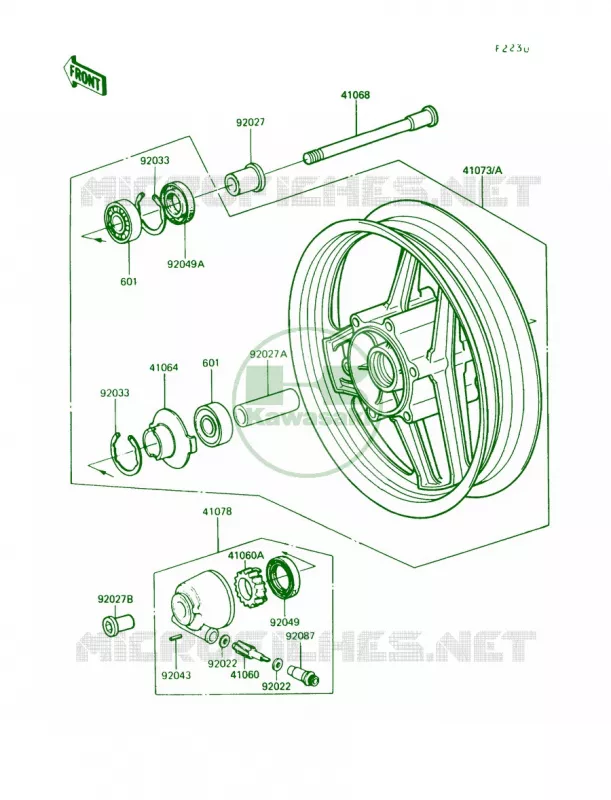 Front Hub Kawasaki MOTOS 1000 1990 Concours  ZG1000-A5