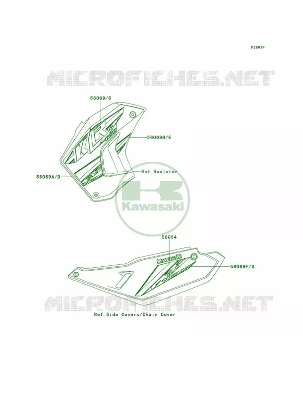 DecalsGreenEDF Kawasaki MOTOS 650 2014 KLR650 New Edition  KL650EES