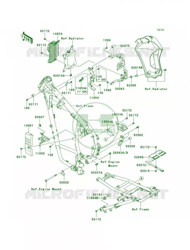 Frame Fittings Kawasaki MOTOS 650 2010 KLR650  KL650EAF