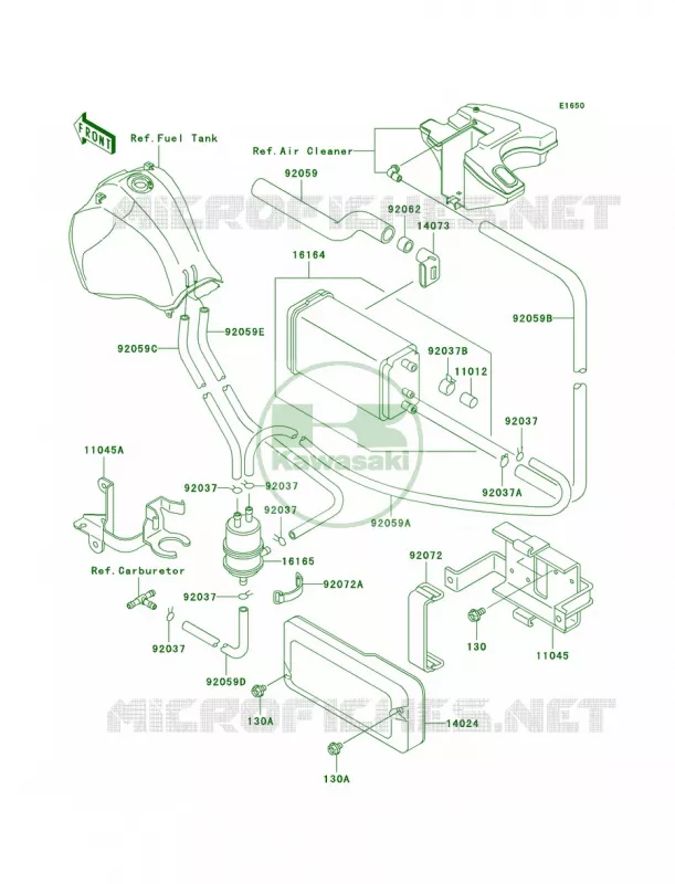 Fuel Evaporative SystemCA Kawasaki MOTOS 650 2007 KLR650  KL650A7F