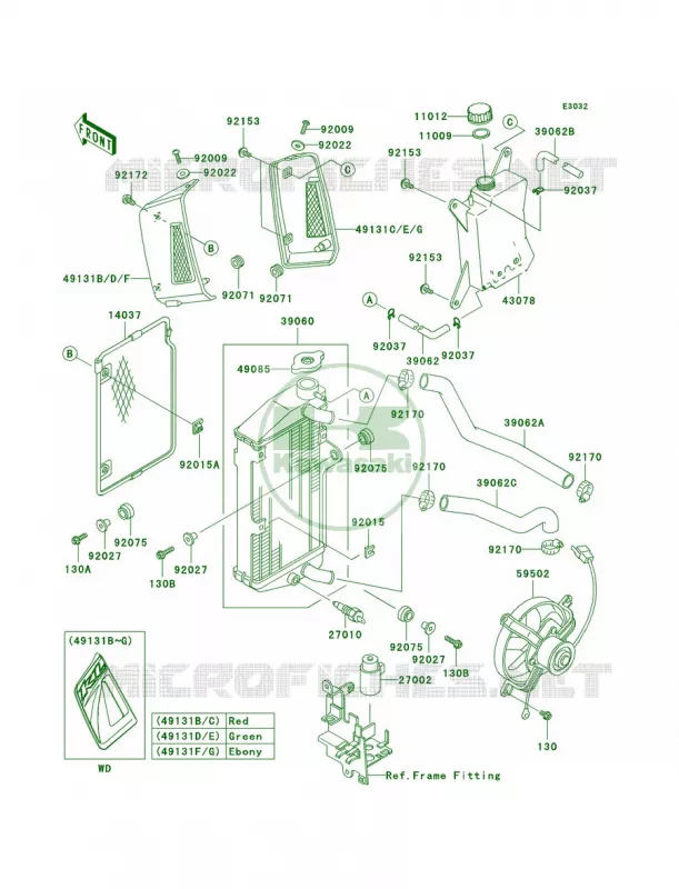 Radiator Kawasaki MOTOS 650 2007 KLR650  KL650A7F