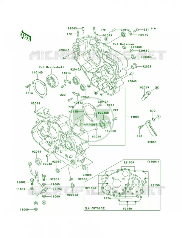 Crankcase Kawasaki MOTOS 650 2005 KLR650  KL650-A19