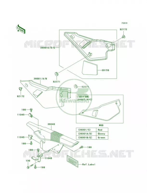 Side CoversChain Cover Kawasaki MOTOS 650 2005 KLR650  KL650-A19