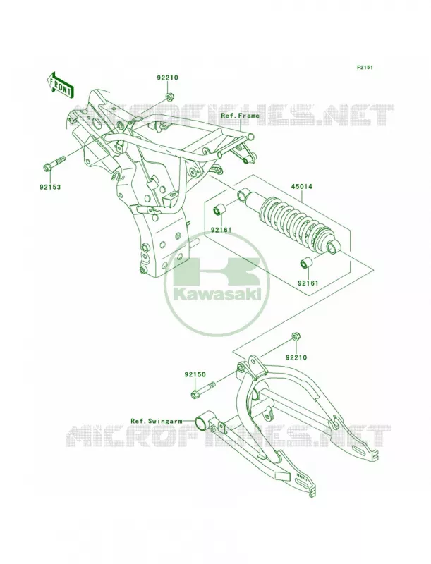 SuspensionShock Absorber Kawasaki MOTOS 110 2011 KLX110L  KLX110DBF