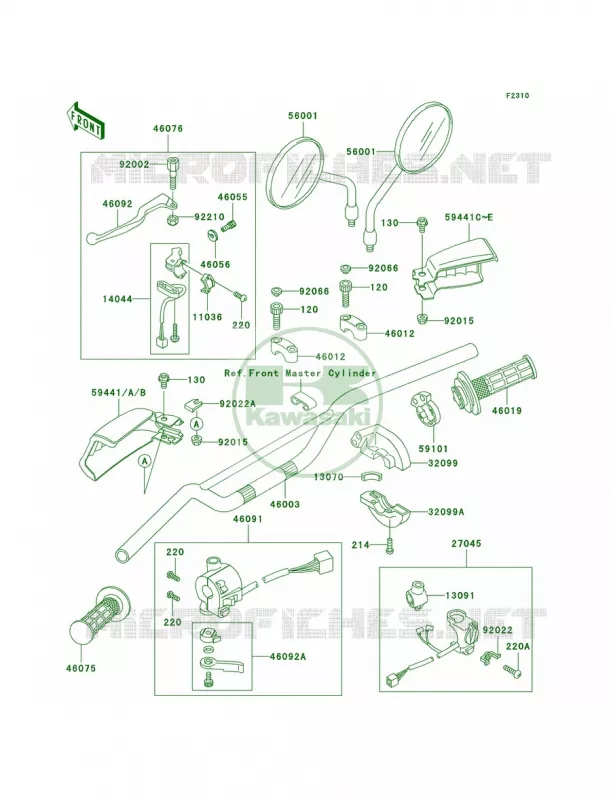 Handlebar Kawasaki MOTOS 650 2003 KLR650  KL650-A17
