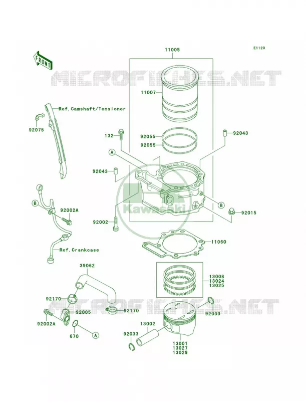 CylinderPistons Kawasaki MOTOS 650 2001 KLR650  KL650-A15