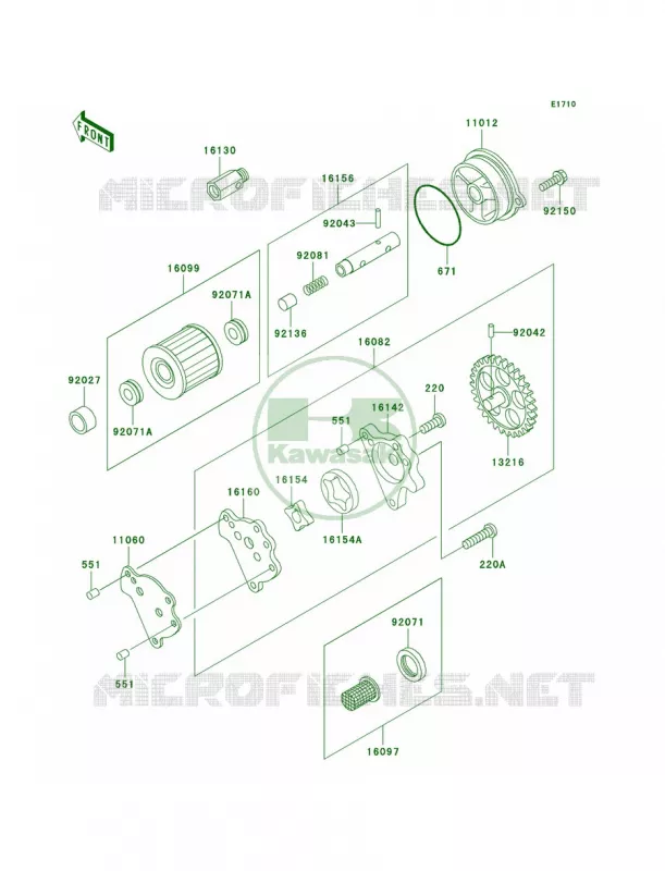 Oil Pump Kawasaki MOTOS 650 2001 KLR650  KL650-A15