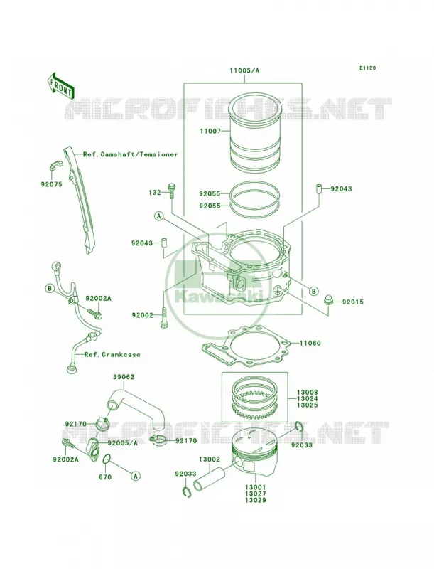 CylinderPistons Kawasaki MOTOS 650 2000 KLR650  KL650-A14