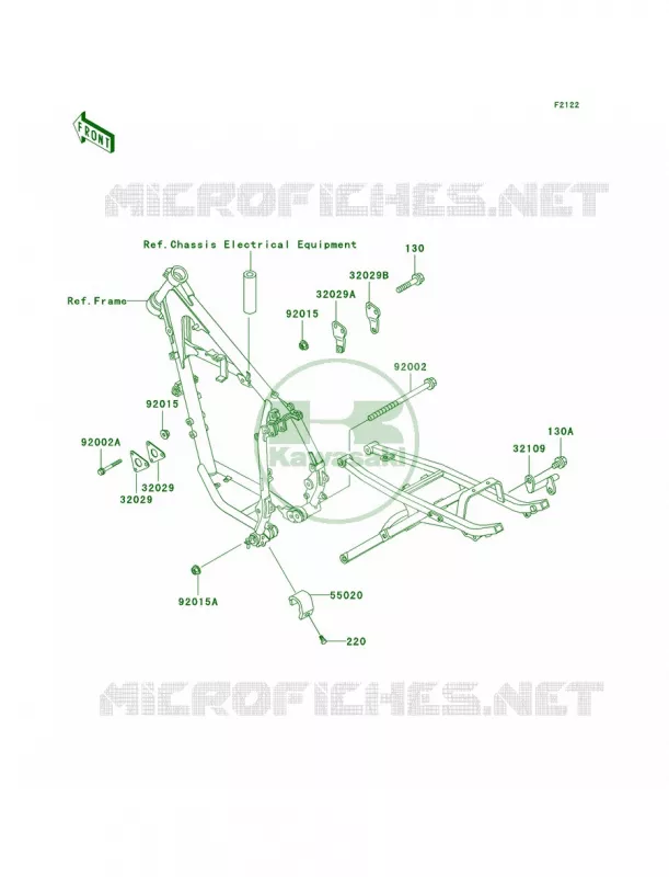 Frame Fittings Kawasaki MOTOS 250 1998 KLR250  KL250-D15