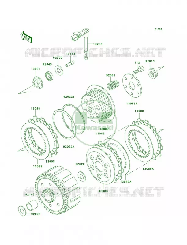 Clutch Kawasaki MOTOS 250 1996 KLX250R  KLX250-D4