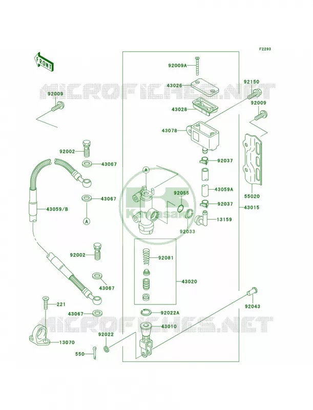 Rear Master Cylinder Kawasaki MOTOS 250 1996 KLX250R  KLX250-D4