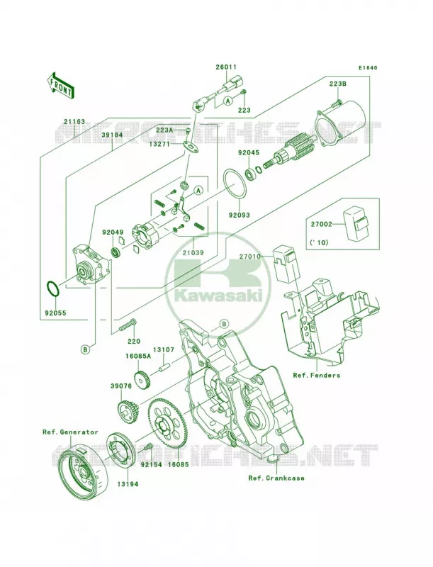 Starter Motor Kawasaki MOTOS 110 2010 KLX110  KLX110CAF