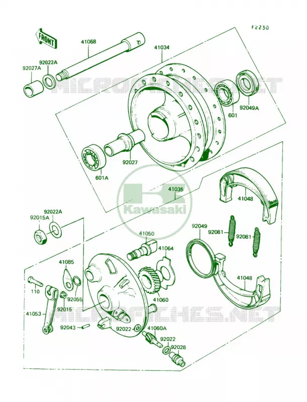 Front Hub Kawasaki MOTOS 100 1987 KE100  KE100-B6