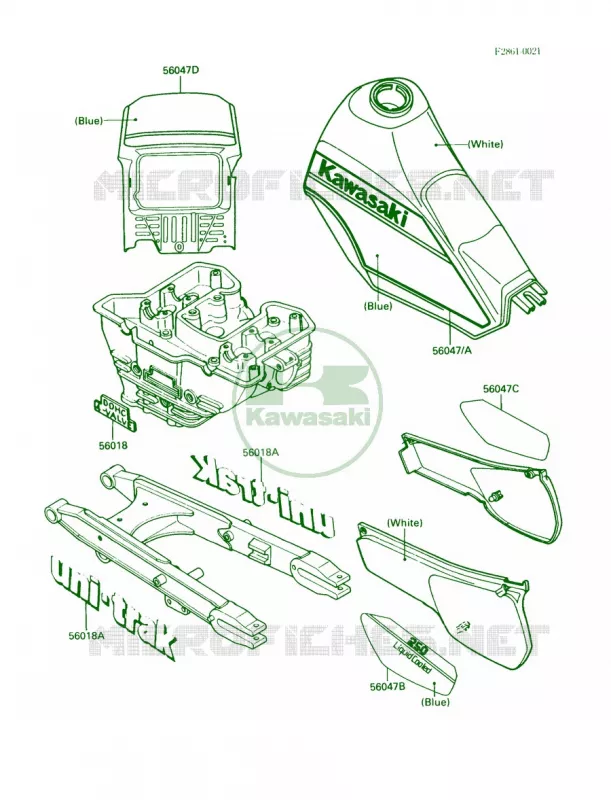 Decals Kawasaki MOTOS 250 1987 KLR250  KL250-D4