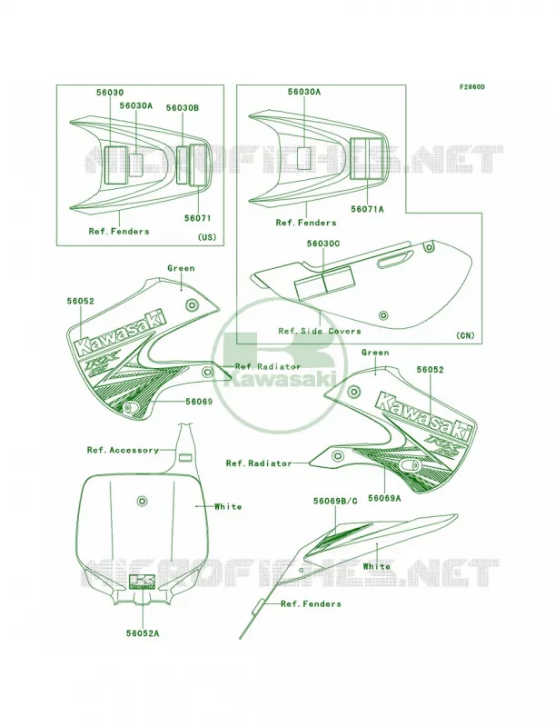 LabelsAEF Kawasaki MOTOS 65 2011 KX65   KX65ABF