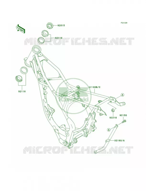 Frame Kawasaki MOTOS 100 2009 KX100 Monster Energy  KX100D9FA