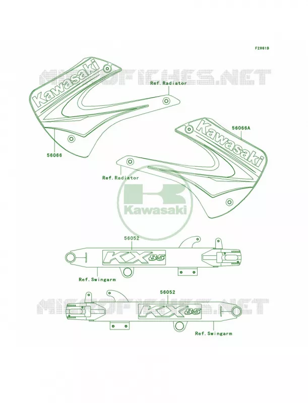 DecalsA3 Kawasaki MOTOS 85 2004 KX85  KX85-A4