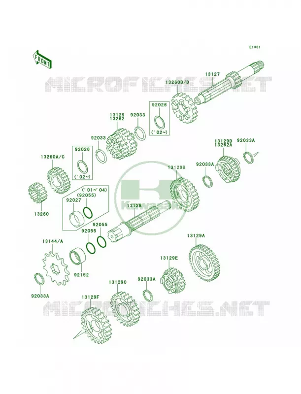 Transmission Kawasaki MOTOS 85 2004 KX85  KX85-A4