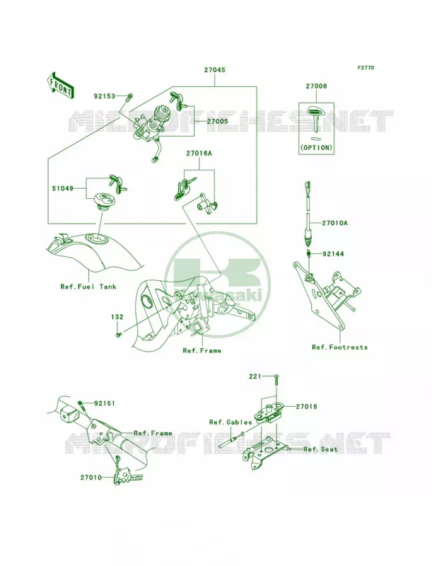 Ignition SwitchLocksReflectors Kawasaki MOTOS 1700 2010 Vulcan 1700 Classic  VN1700EAF