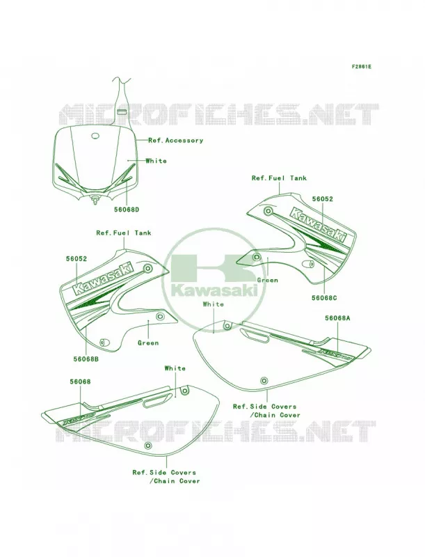DecalsGreenA9F Kawasaki MOTOS 110 2006 KLX110  KLX110A6F