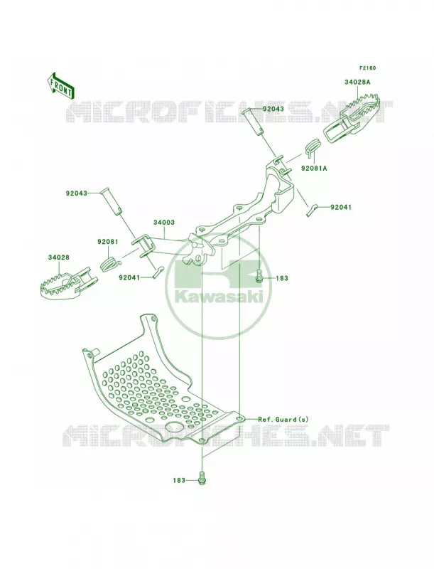 Footrests Kawasaki MOTOS 110 2006 KLX110  KLX110A6F
