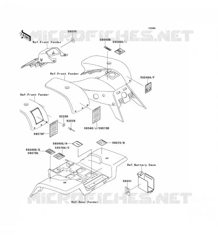 LABELS Kawasaki QUAD 300 1997 KEF300  KEF300-A3