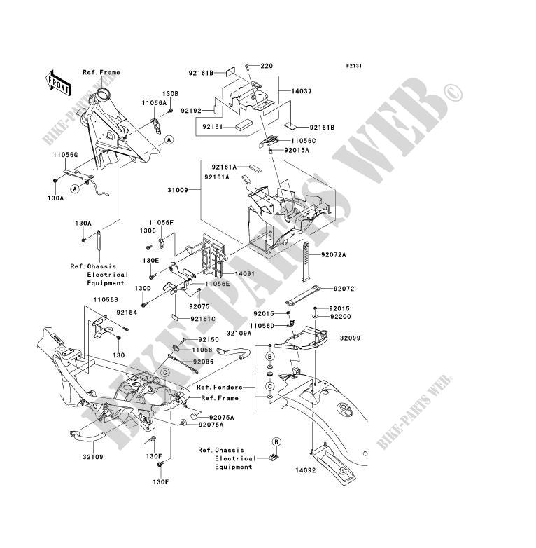 FRAME PARTS (COUVERTURE) for Kawasaki W800 2013