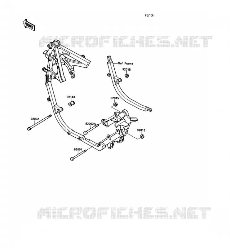 FRAME PARTS Kawasaki MOTOS 500 1991 GPZ500S  EX500-B4