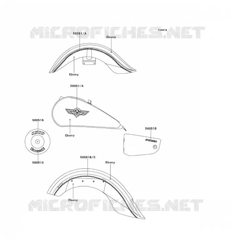 STICKER(EBONY) Kawasaki MOTOS 1500 1998 VN1500 CLASSIC  VN1500-E1