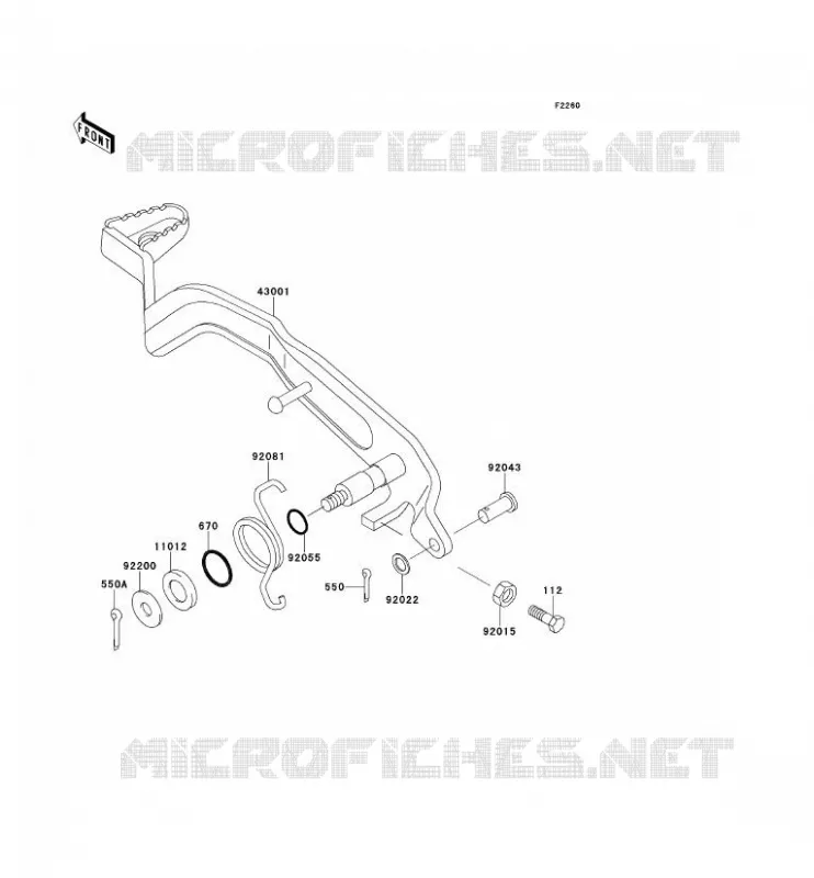 BRAKE PEDAL Kawasaki QUAD 300 1999 KEF300  KEF300-A5
