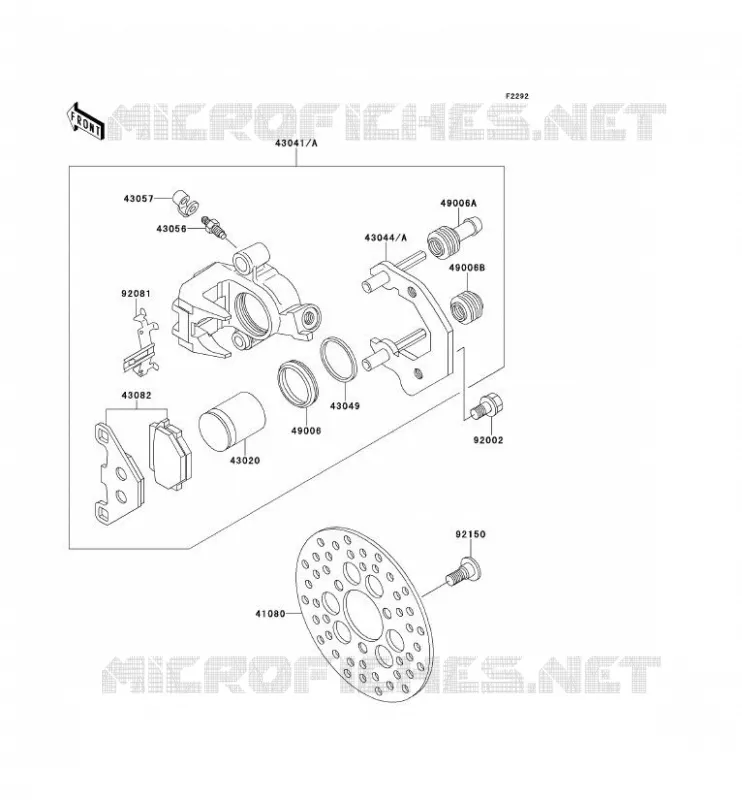 FRONT BRAKE Kawasaki QUAD 300 1999 KEF300  KEF300-A5