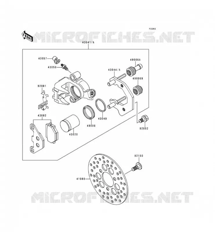 FRONT BRAKE Kawasaki QUAD 300 2000 KEF300  KEF300-A6