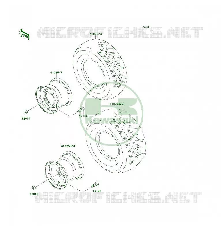 TIRES Kawasaki QUAD 400 1995 KLF400 4X4  KLF400-B3A