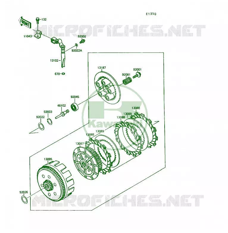 CLUTCH Kawasaki QUAD 250 1993 KSF250  KSF250-A7