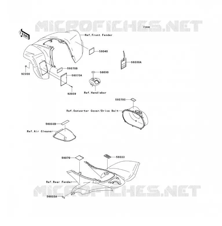 LABELS Kawasaki QUAD 700 2006 KFX700  KSV700C6F